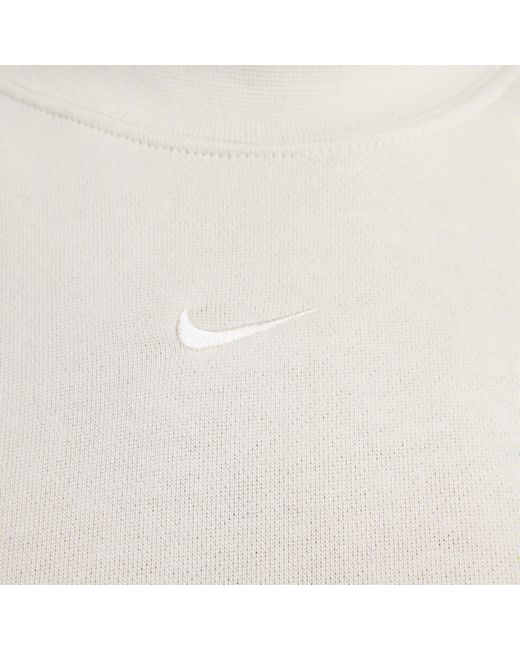 Nike White Sportswear Chill Terry Crew-neck Cropped French Terry Top Polyester