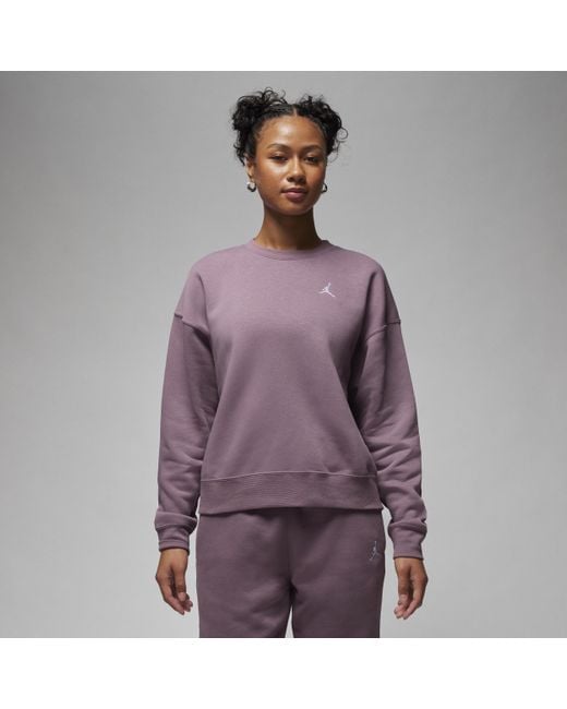 Nike Brooklyn Fleece Crewneck Sweatshirt in Purple | Lyst UK