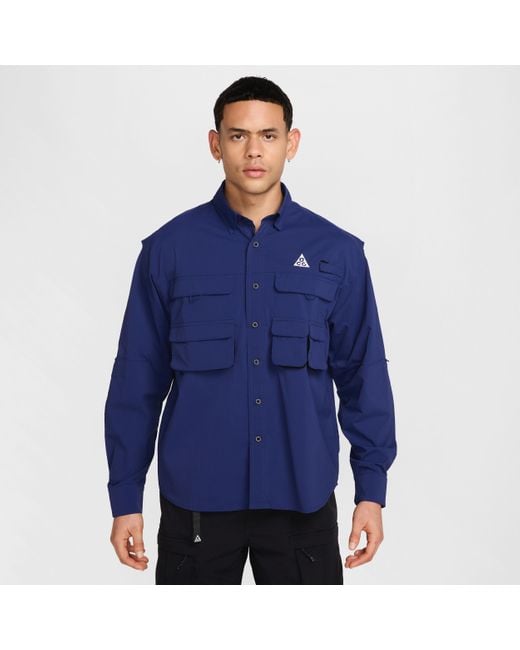 Nike Blue Acg 'Orb Weaver' Dri-Fit Adv Uv Long-Sleeve Shirt for men
