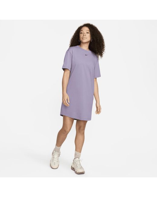 Nike Purple Sportswear Chill Knit Oversized T-shirt Dress