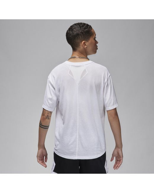Nike White Jordan Sport Diamond Short-sleeve Top Polyester