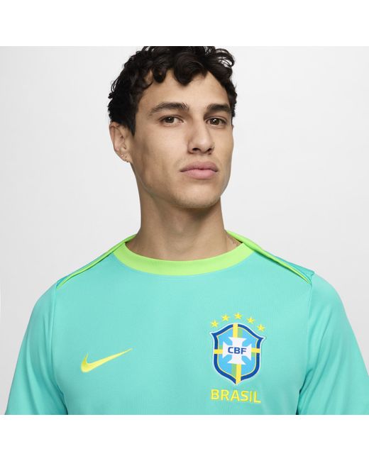 Nike Green Brazil Academy Pro Dri-fit Soccer Top for men