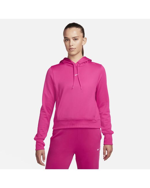 Nike Pink Therma-fit One Pullover Hoodie 50% Recycled Polyester