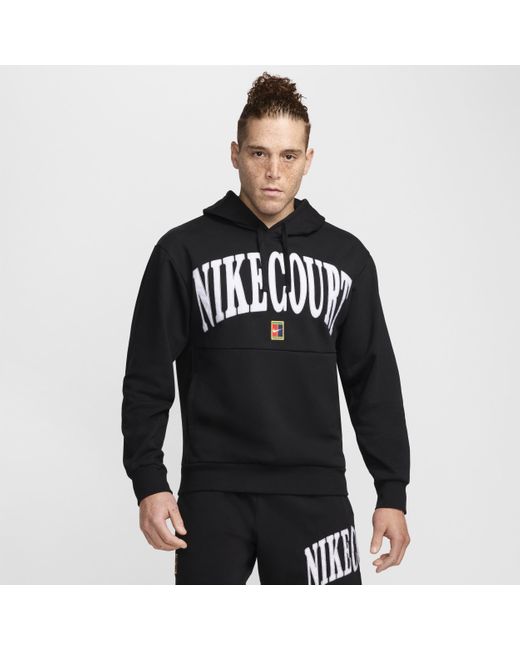 Nike Black Court Heritage Dri-Fit Fleece Tennis Hoodie for men