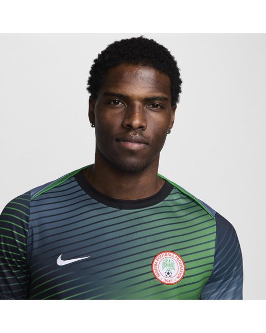 Maglia da calcio pre-partita a manica corta dri-fit nigeria academy pro di Nike in Green da Uomo
