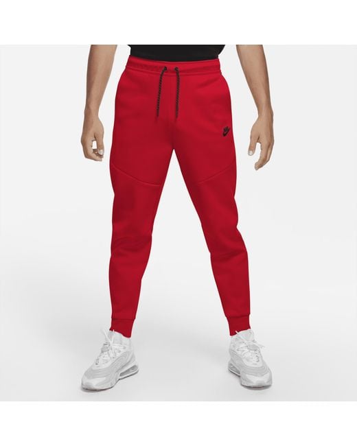 Pantaloni jogger sportswear tech fleece da Uomo di Nike in Rosso | Lyst