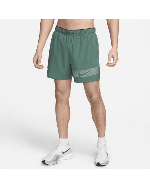 Nike Green Challenger Flash Dri-fit 5" Brief-lined Running Shorts for men
