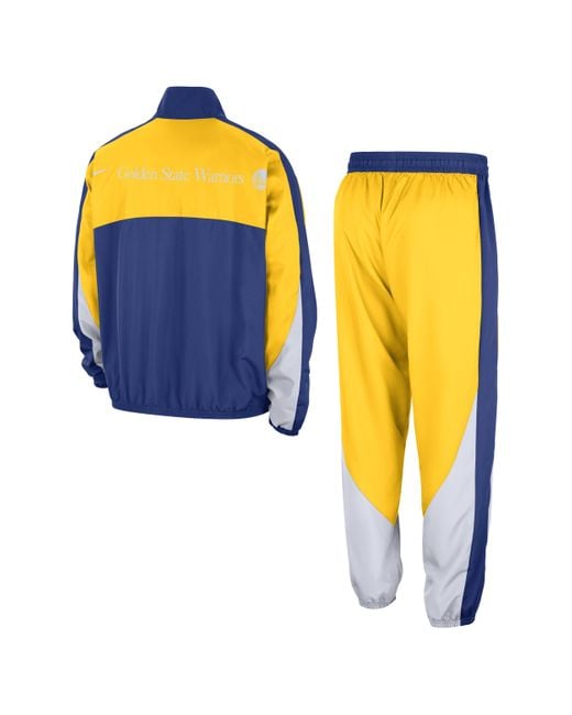 Nike Blue Golden State Warriors Starting 5 Courtside Nba Graphic Tracksuit Polyester for men