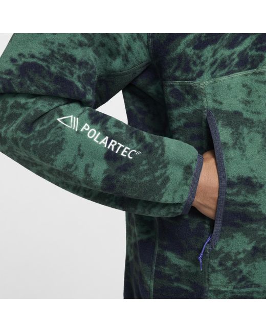 Nike Green Acg 'wolf Tree' All-over Print Pullover Hoodie Polyester for men