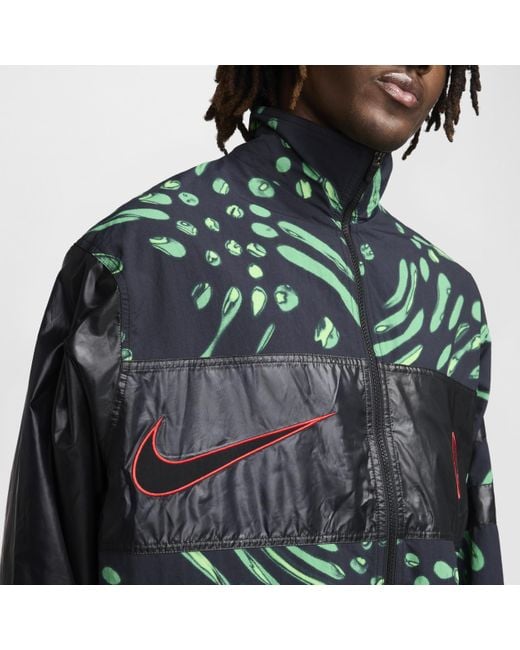Nike Green Nigeria Courtside Football Lightweight Graphic Jacket for men