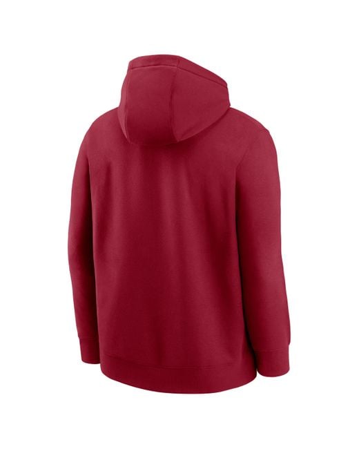 Nike Red Oklahoma Arch College Pullover Hoodie for men
