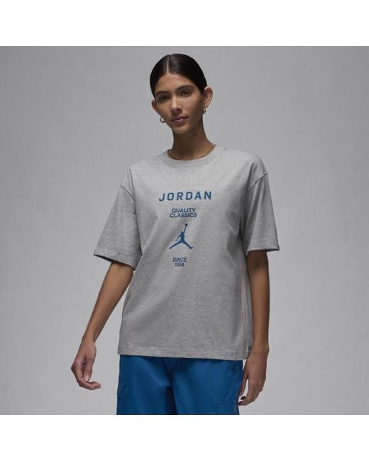 Nike Gray Jordan Girlfriend T-shirt Cotton