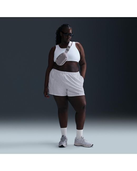 Nike Women's Blue Sportswear Chill Terry Mid-Rise French Terry