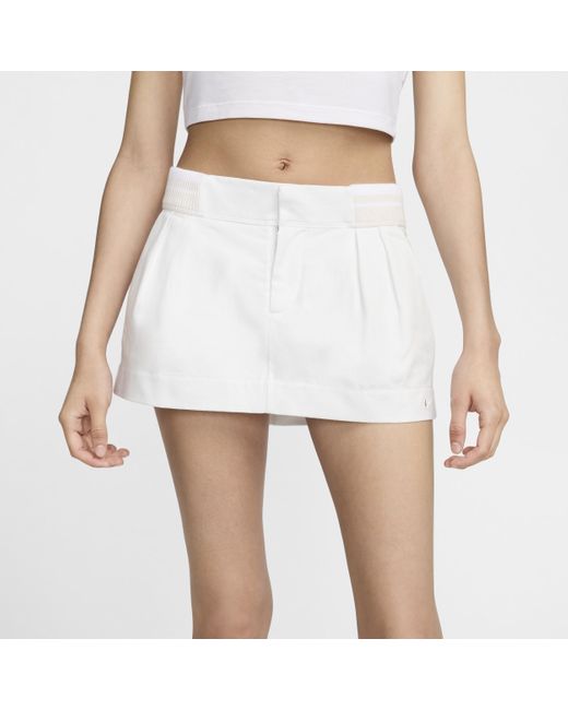 Nike White Sportswear Low-rise Canvas Mini Skirt