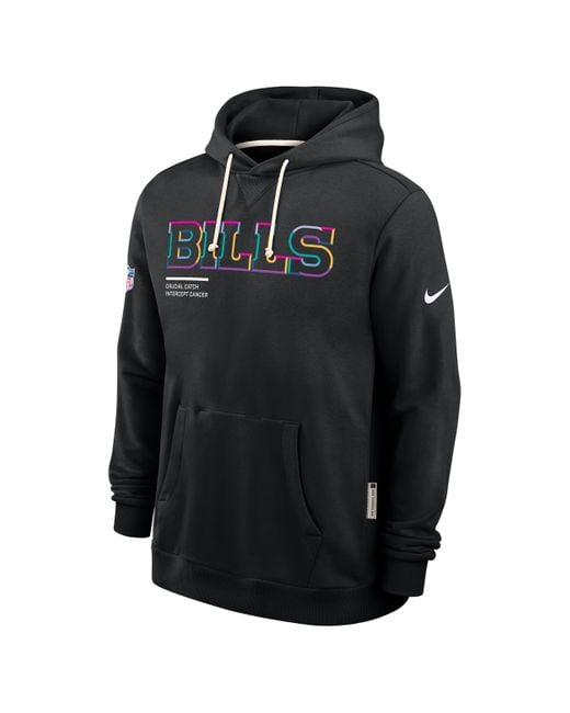 Nike Black Buffalo Bills Crucial Catch Sideline Dri-Fit Nfl Pullover Hoodie for men