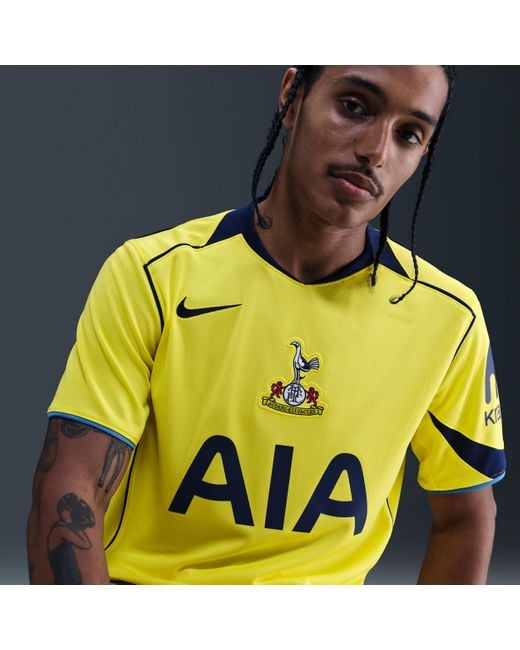 Nike Yellow Tottenham Hotspur 2025/26 Stadium Third Dri-Fit Total 90 Football Replica Shirt for men
