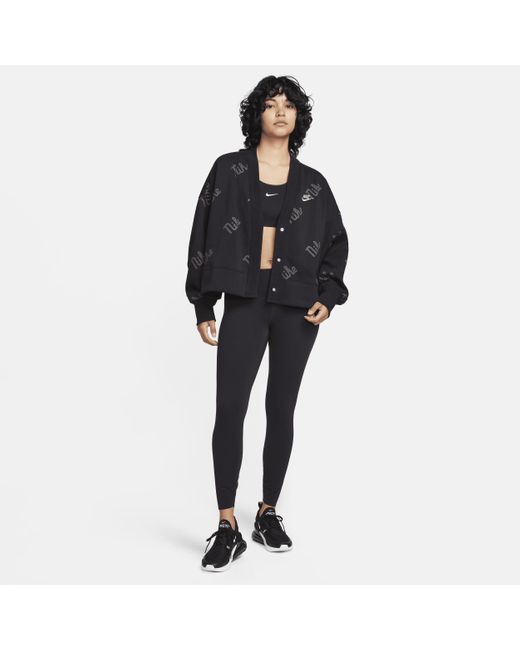 Nike Black Sportswear Phoenix Fleece Over-oversized Cardigan