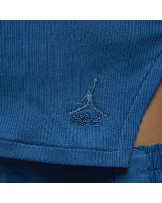 Nike Blue Jordan Asymmetrical Ribbed Tank Top Polyester