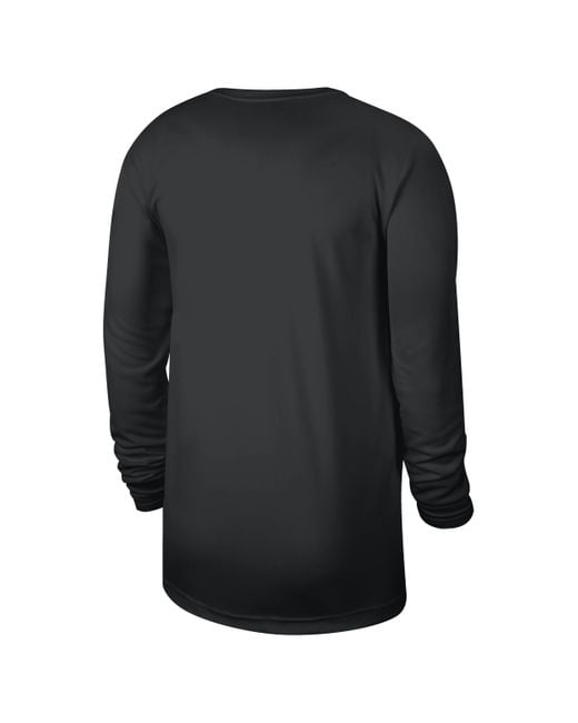 Nike Black Los Angeles Lakers Dri-fit Nba Long-sleeve T-shirt Polyester 50% Recycled Polyester for men