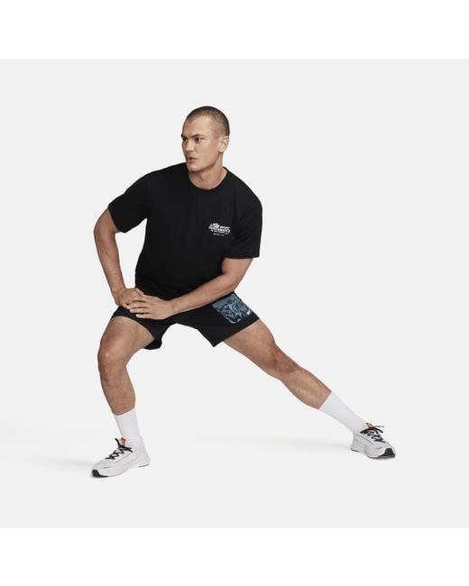 Nike Black Hyverse Dri-fit Uv Short-sleeve Versatile Top for men