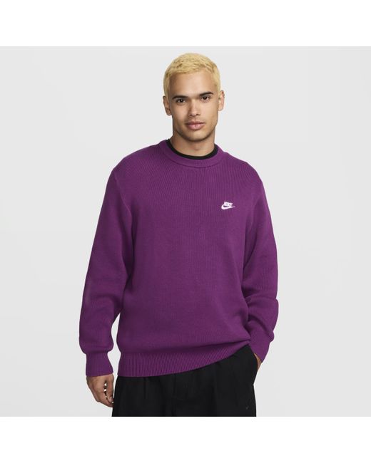 Nike Club Crew-Neck Jumper in Purple for Men | Lyst UK