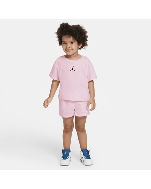 Nike Pink Comfy Knit T-Shirt Shorts Set