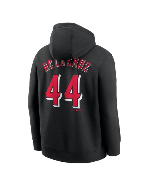 Nike Black Elly De La Cruz Cincinnati Reds Club Mlb Pullover Hoodie for men