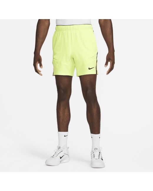 Nike Yellow Court Advantage Dri-fit 7" Tennis Shorts for men