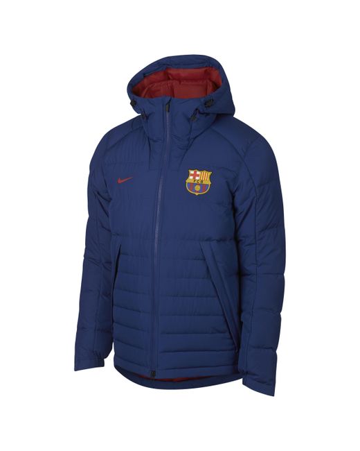 Nike Blue Fc Barcelona 2018-2019 Sportswear Quilted Jacket for men