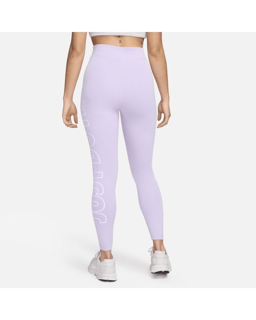 Nike Purple Sportswear Classics Graphic High-waisted Leggings