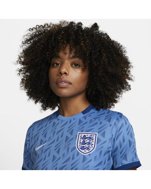 Nike Blue England 2023 Lionesses Stadium Away Dri-fit Football Shirt 50% Recycled Polyester