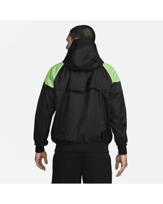 Nike Green Liverpool Fc Sport Essentials Windrunner Hooded Soccer Jacket for men