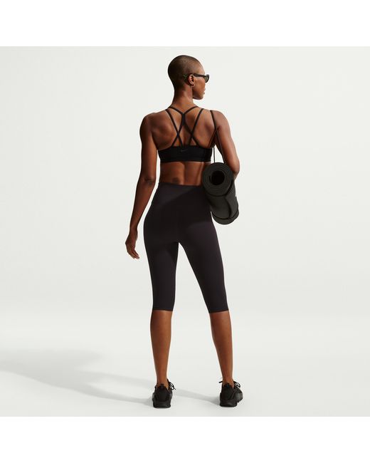 Nike Brown Zenvy Strappy Light-Support Padded Sports Bra