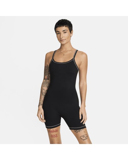 Nike Black One Dri-fit Short Bodysuit Polyester