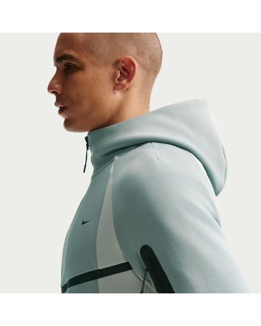 Nike Tech Color-Block Full-Zip Fleece Windrunner Jacket in Gray