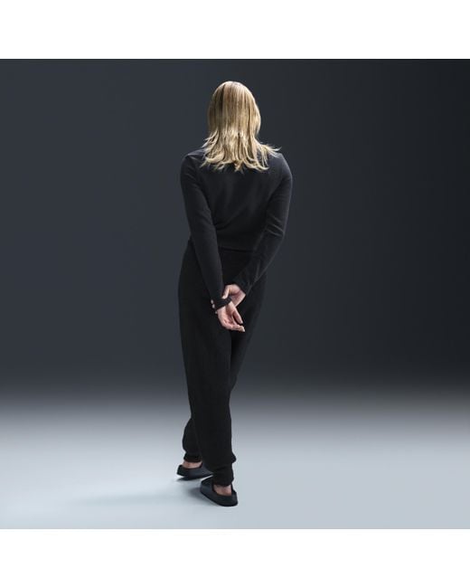 Nike Black Sportswear Phoenix Cozy Bouclã High-Waisted Oversized Knit Pants