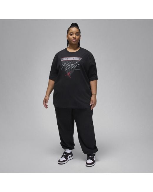 Nike Black Jordan Flight Heritage Graphic T-shirt Cotton
