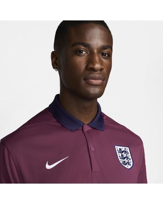 Nike Purple England Victory Dri-fit Football Polo Polyester for men