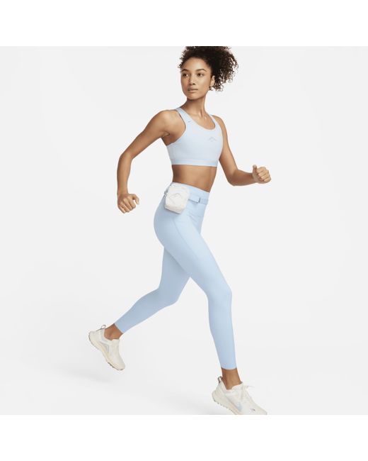 Nike Trail Go 7/8-legging Met Hoge Taille, Zakken En Complete Ondersteuning in het Blue