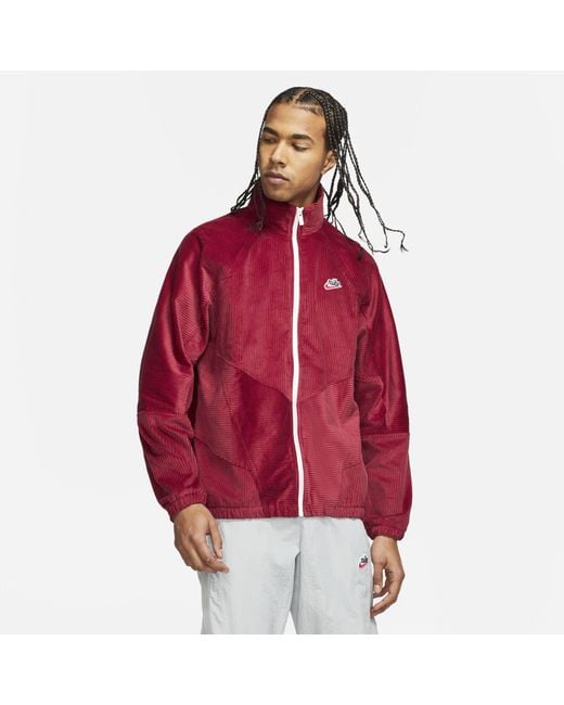 Nike Sportswear Heritage Windrunner Corduroy Jacket Red for men