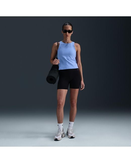 Nike Blue Zenvy Rib Dri-Fit Tank Top