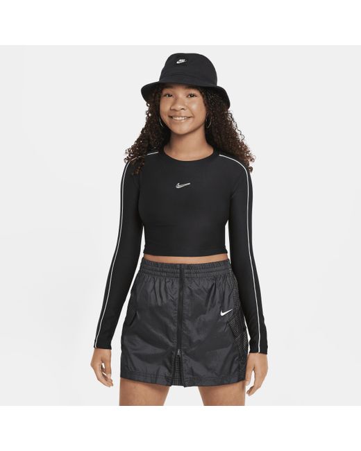 Maglia corta a manica lunga sportswear di Nike in Black