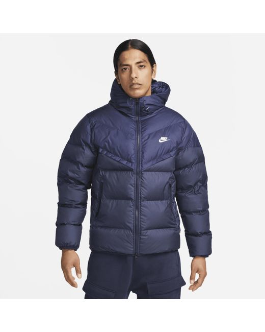 Nike Blue Windrunner Primaloft® Storm-fit Hooded Puffer Jacket 50% Recycled Polyester for men