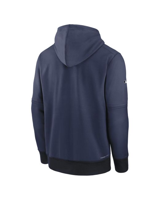 Nike Blue Cleveland Guardians City Connect Practice Therma Mlb Pullover Hoodie for men