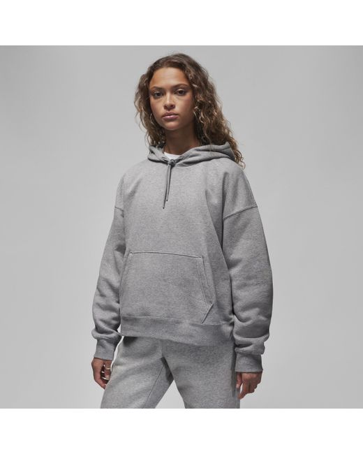 Nike Gray Jordan Blank Fleece Pullover Hoodie Cotton