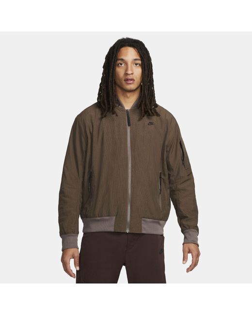 Nike Synthetic Sportswear Tech Pack Woven Lined Bomber Jacket in Brown ...