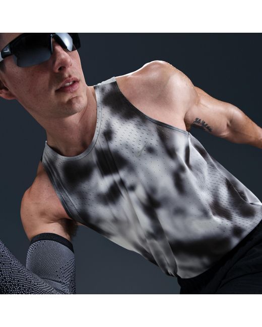 Nike Gray Running Division Breathe Dri-Fit Adv Running Tank Top for men