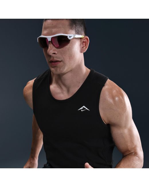 Nike Black Solar Chase Dri-Fit Adv Running Tank Top for men