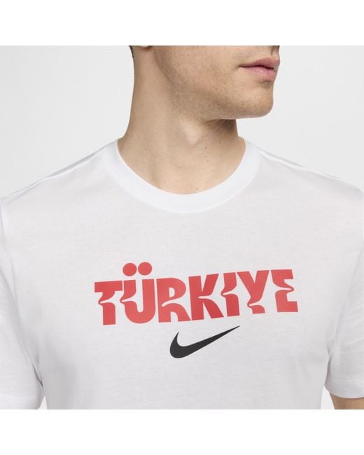 T-shirt da calcio turchia crest di Nike in White da Uomo