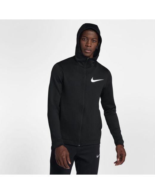 Nike Black Therma Flex Showtime Full-zip Basketball Hoodie for men